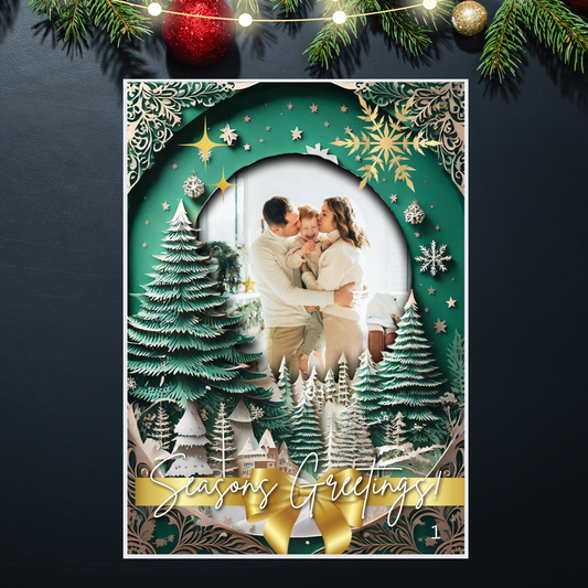 Editable 'Enchanted Magic' Christmas Card Design for Canva | Instant Download & Personalize